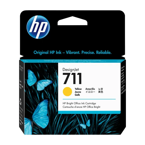 Cartucho de tinta original HP 711 amarillo de 29 ml para plotter HP DesignJet T120, T130, T520 y T530