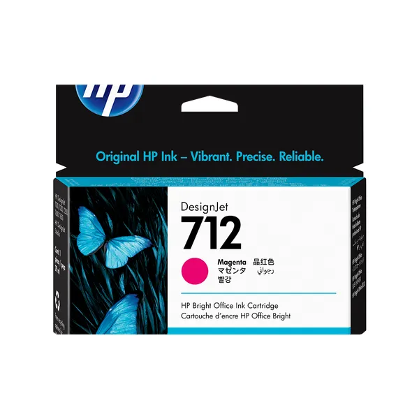 Cartucho de tinta original HP 712 magenta de 29 ml para plotter HP DesignJet T210, T250, T650 y Studio