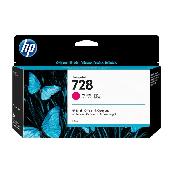Cartucho de tinta original HP 728 magenta de 130 ml para plotter HP DesignJet T730 y T830 MFP