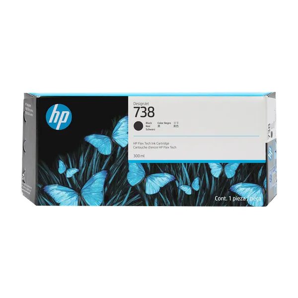 Cartucho de tinta original HP 738 negro de 300 ml para plotter HP DesignJet T850, T850 MFP, T950 y T950 MFP